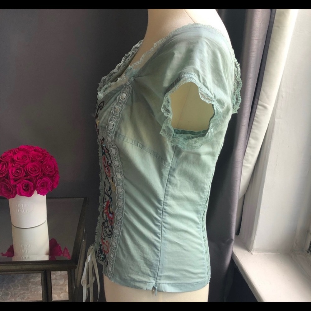 Corset lace up peasant top - Picture 3 of 5